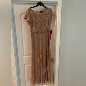 NWT Adrianna Papell Short Sleeve Beaded Gown